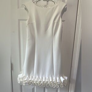 Eliza J White Ruffle Hem Dress Size 4